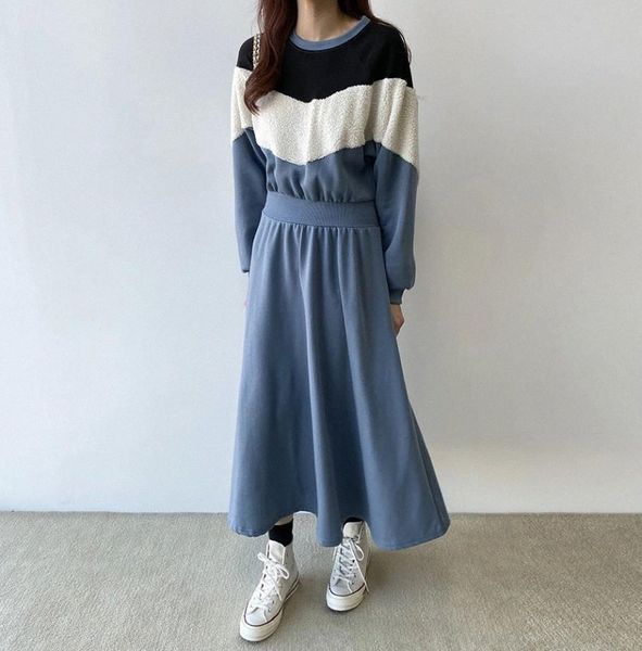 jxmyy autumn fashion casual new chic stitching lamb hair hit color plus velvet sweater mid-length dress women #cz4m, Black;gray
jxmyy autumn fashion casual new chic stitching lamb hair hit color plus velvet sweater mid-length dress women #cz4m, Black;gray