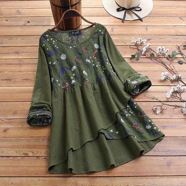 blusas top zanzea весна с длинным рукавом рубашки старинные цветочные напечатанные лоскутные блузка женская повседневная асимметричная туник, White
blusas top zanzea весна с длинным рукавом рубашки старинные цветочные напечатанные лоскутные блузка женская повседневная асимметричная туник, White