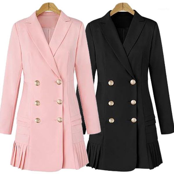 dress suits for women long blazer jacket runway designer double breasted office ladies elegant pleated mini dress plus size xxxl1, Tan;black
dress suits for women long blazer jacket runway designer double breasted office ladies elegant pleated mini dress plus size xxxl1, Tan;black