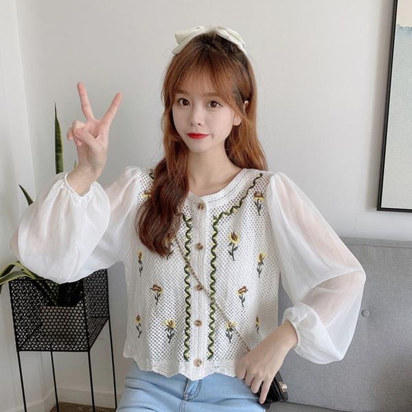 women's blouses & shirts blusa feminina chemisiers et femme chiffon cardigan spring fall long sleeve women short vetement floral, White
women's blouses & shirts blusa feminina chemisiers et femme chiffon cardigan spring fall long sleeve women short vetement floral, White