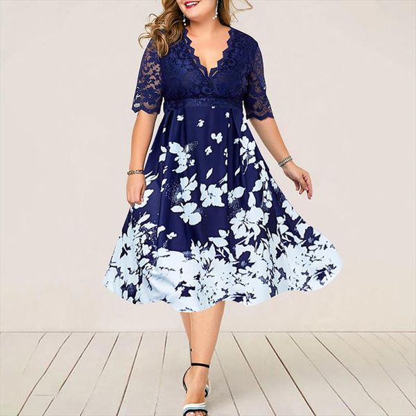 plus size 6xl elegant women dress lace floral printted vestido casual party autumn dress women fashion office d25, Black;gray
plus size 6xl elegant women dress lace floral printted vestido casual party autumn dress women fashion office d25, Black;gray