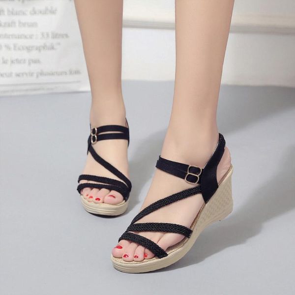 dress shoes summer style high heels gladiator sandals platform women wedge female peep toe ankle strap casual plus size 35-41, Black
dress shoes summer style high heels gladiator sandals platform women wedge female peep toe ankle strap casual plus size 35-41, Black