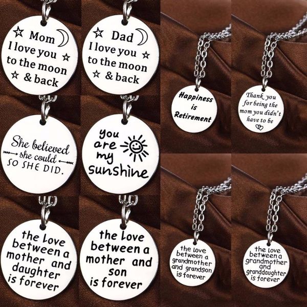 charm stainless steel pendant family love mother father son daughter sister friends necklace gift for retirement mom dad jewelry, Silver
charm stainless steel pendant family love mother father son daughter sister friends necklace gift for retirement mom dad jewelry, Silver
