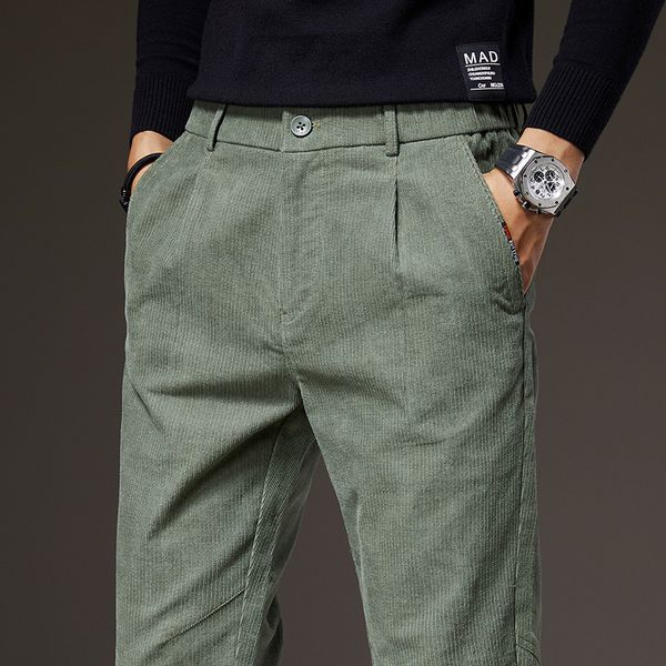 corduroy pants for men in autumn and winter of 2020, Black