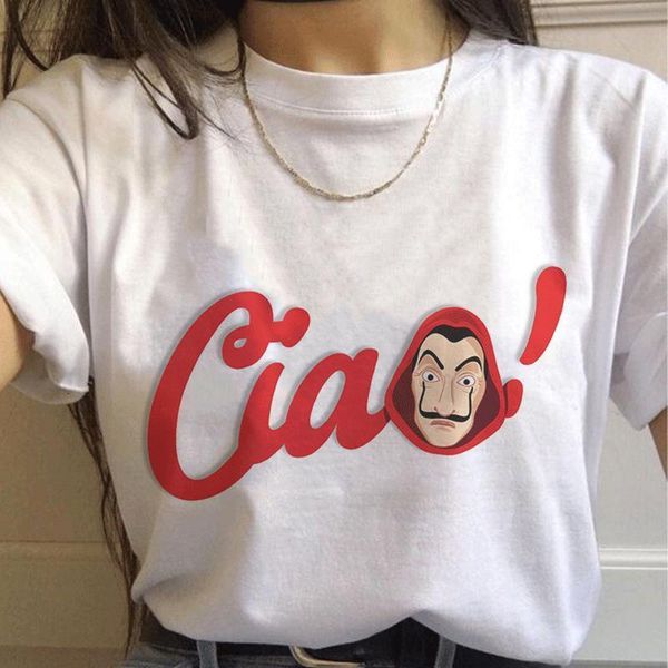 summer new money heist tshirt the house of paper la casa de papel t shirt vogue casual dali mask casa de papel t-shirt women top, White
summer new money heist tshirt the house of paper la casa de papel t shirt vogue casual dali mask casa de papel t-shirt women top, White