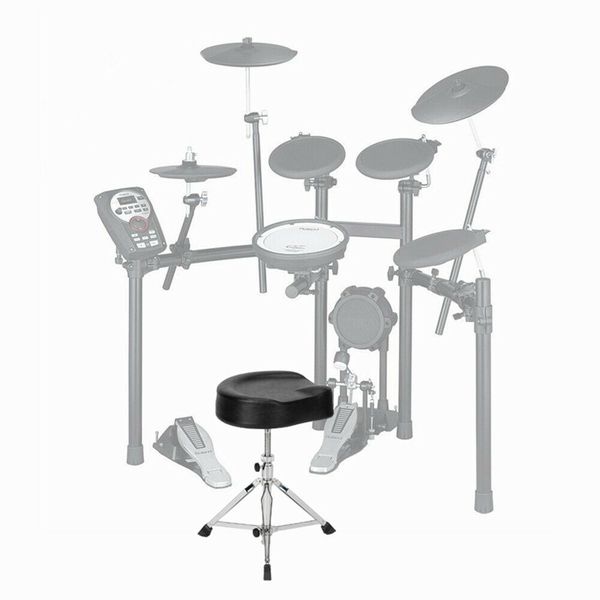 saddle drum stool throne drummer seat pad chair adjustable folding stand black