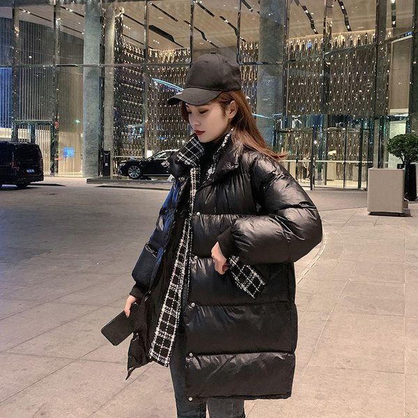 jacket cotton-padded jacket women's winter thickening 2020 new loose mid-length shiny down cotton all-match, Tan;black
jacket cotton-padded jacket women's winter thickening 2020 new loose mid-length shiny down cotton all-match, Tan;black