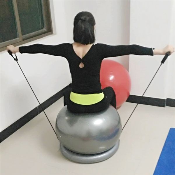 exercise ball with attachable resistance bands and removable stability base - full body fitness workout equipment fitball - for strength
exercise ball with attachable resistance bands and removable stability base - full body fitness workout equipment fitball - for strength