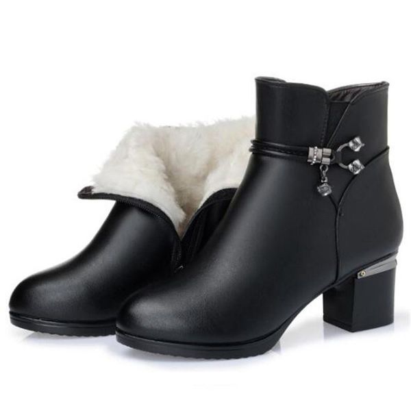2020 new elegant fashion autumn boots women boots non-slip high heels genuine leather shoes inside plush / wool warm snow, Black
2020 new elegant fashion autumn boots women boots non-slip high heels genuine leather shoes inside plush / wool warm snow, Black