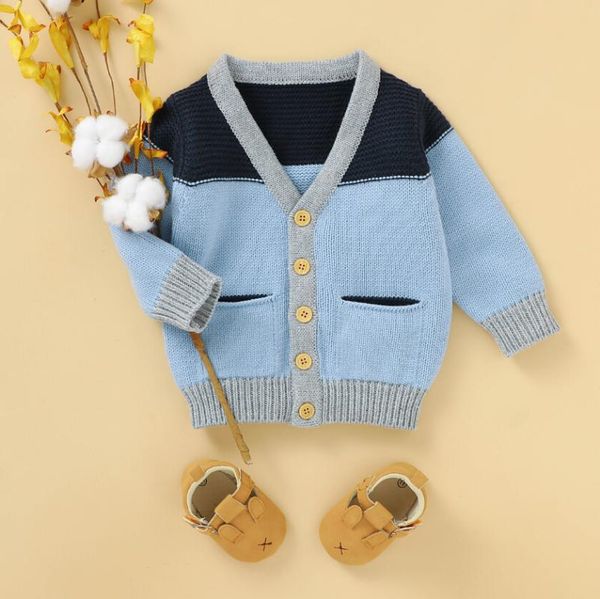 jackets baby & children's boys sweater outfits patchwork long sleeve single breasted knit jacket, Blue;gray
jackets baby & children's boys sweater outfits patchwork long sleeve single breasted knit jacket, Blue;gray