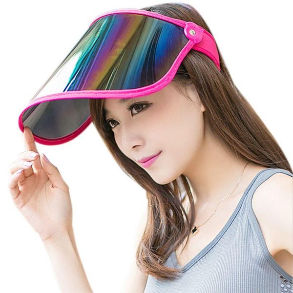 women summer empty sun visor hat rainbow plastic panel uv protection adjustable angle large wide brim motorcycle beach cap, Blue;gray
women summer empty sun visor hat rainbow plastic panel uv protection adjustable angle large wide brim motorcycle beach cap, Blue;gray