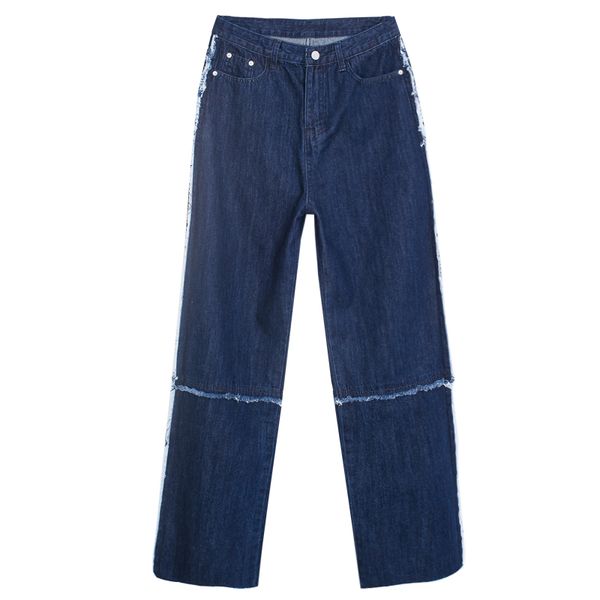 high waisted and raw hem jeans 2020 winter korean straight tube stitching, loose drop and wide leg y1214, Blue
high waisted and raw hem jeans 2020 winter korean straight tube stitching, loose drop and wide leg y1214, Blue
