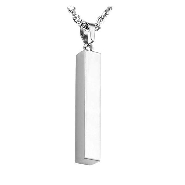 personalized engraved stainless steel jewelry necklace vertical bar necklace 18inch, Silver
personalized engraved stainless steel jewelry necklace vertical bar necklace 18inch, Silver