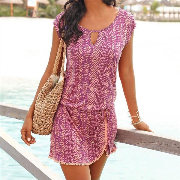 2019 summer beach sundress women cut out o neck vintage printing boho dress short sleeve split hem casual dresses t30, Black;gray
2019 summer beach sundress women cut out o neck vintage printing boho dress short sleeve split hem casual dresses t30, Black;gray