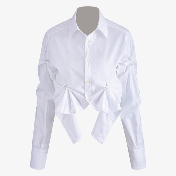 2020 polo style new single breasted pearl buckle attached decoration long sleeve female short shirt s1105 9h6j, White
2020 polo style new single breasted pearl buckle attached decoration long sleeve female short shirt s1105 9h6j, White