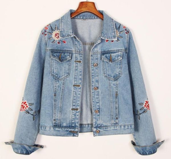 denim short jacket female 2020 spring new slim embroidery denim jacket spring autumn women's coat do old, Black;brown 
denim short jacket female 2020 spring new slim embroidery denim jacket spring autumn women's coat do old, Black;brown