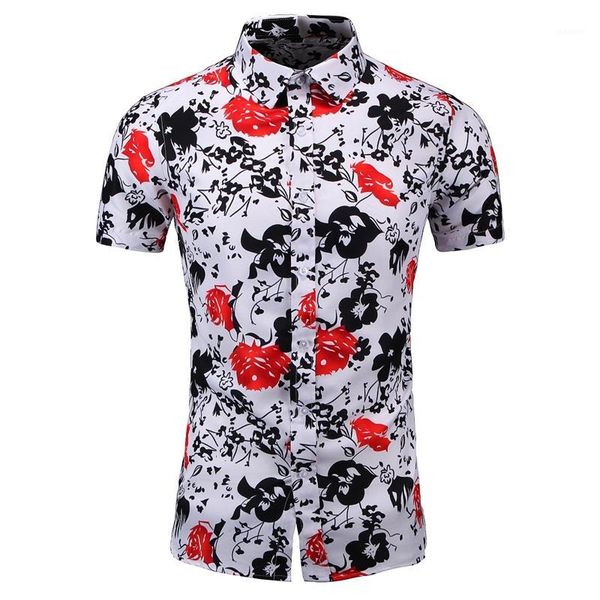 men's fashion print shirt casual button short sleeve hawaiian shirt beach holiday slim party, White;black
men's fashion print shirt casual button short sleeve hawaiian shirt beach holiday slim party, White;black