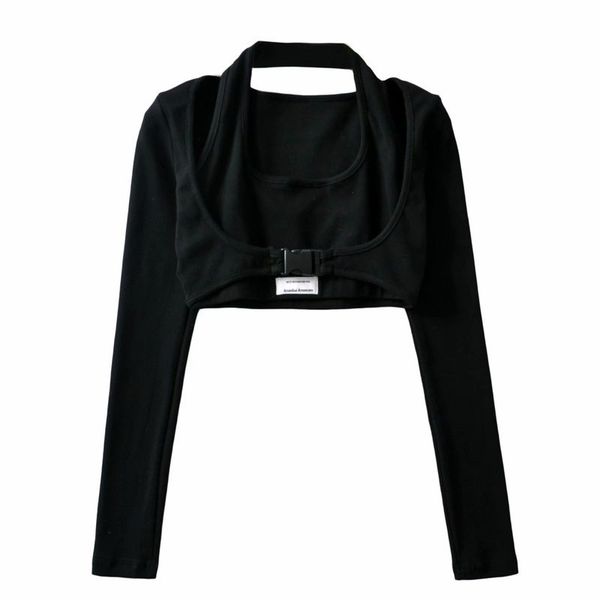women's 2020 style halter + schoolbag buckle short open navel thread long sleeve women fashion, Black;gray
women's 2020 style halter + schoolbag buckle short open navel thread long sleeve women fashion, Black;gray