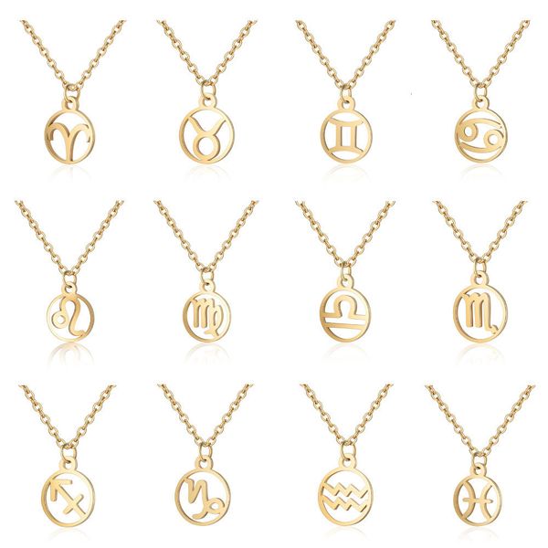 12 zodiac stainless steel constellation gold pendant necklace fashion jewelry gifts for women
12 zodiac stainless steel constellation gold pendant necklace fashion jewelry gifts for women