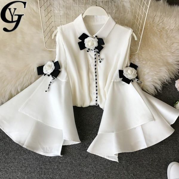 2021 ulzzang fashion big flare sleeve women shirts korean fashion flower patchwork ladies crop women blouse camisas mujer, White
2021 ulzzang fashion big flare sleeve women shirts korean fashion flower patchwork ladies crop women blouse camisas mujer, White