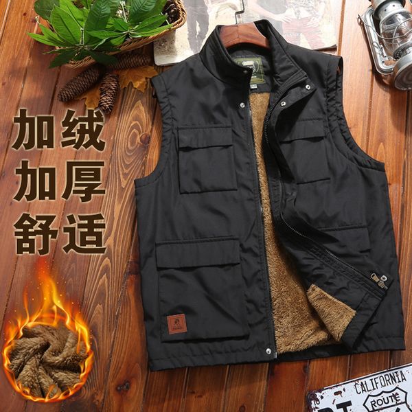outdoor men's casual vest multi pocket stand collar spring and autumn winter plush shawl big size fat director reporter pgraphy, Black;white
outdoor men's casual vest multi pocket stand collar spring and autumn winter plush shawl big size fat director reporter pgraphy, Black;white