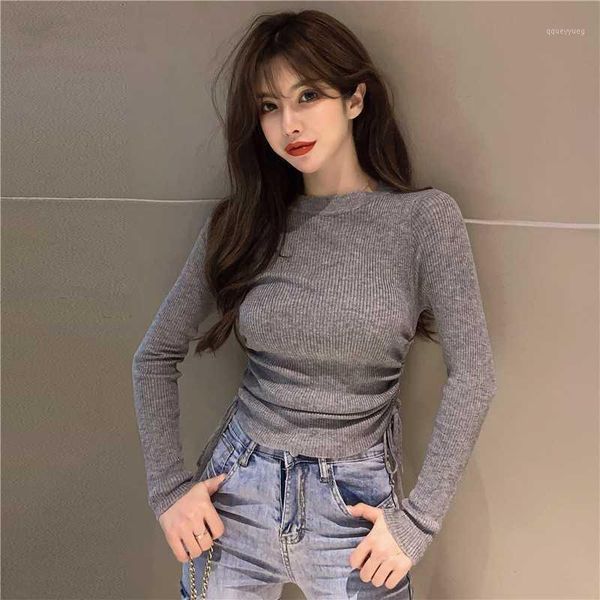 women's sweaters design niche drawstring blouse women's 2021 autumn and winter simple version waist slim knit bottoming shirt long, White;black
women's sweaters design niche drawstring blouse women's 2021 autumn and winter simple version waist slim knit bottoming shirt long, White;black
