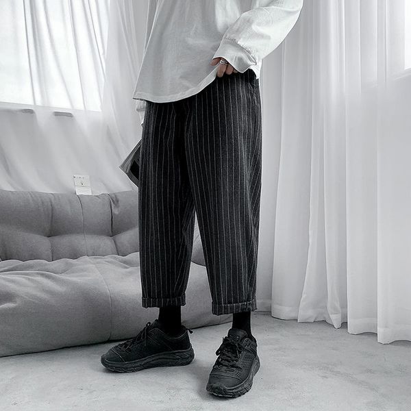 2021 male trousers spring new straight pants striped cropped campus youth size m-5xl 3q0i, Black
2021 male trousers spring new straight pants striped cropped campus youth size m-5xl 3q0i, Black