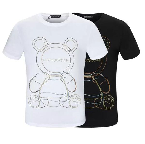 trendy men's t shirt pp short-sleeved high-quality drilled cotton t-shirt, White;black
trendy men's t shirt pp short-sleeved high-quality drilled cotton t-shirt, White;black