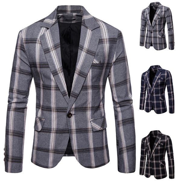 mens classic plaid blazer slim fit blazer slim masculino business work male stylish formal suit coat autumn casual blazers, White;black
mens classic plaid blazer slim fit blazer slim masculino business work male stylish formal suit coat autumn casual blazers, White;black