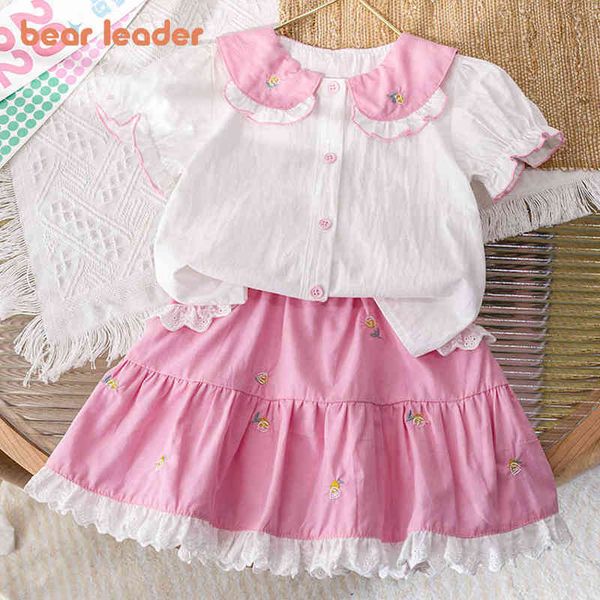 bear leader baby girl summer clothing sets cute cotton embroidery toddler short sleeve shirt and lace skirt 2pcs set kids outfit y220310, White
bear leader baby girl summer clothing sets cute cotton embroidery toddler short sleeve shirt and lace skirt 2pcs set kids outfit y220310, White