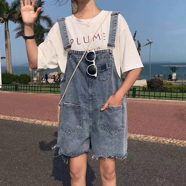 women's jeans cowboy bib summer hole loose thin female students age-reducing wide-leg suspenders, Blue
women's jeans cowboy bib summer hole loose thin female students age-reducing wide-leg suspenders, Blue