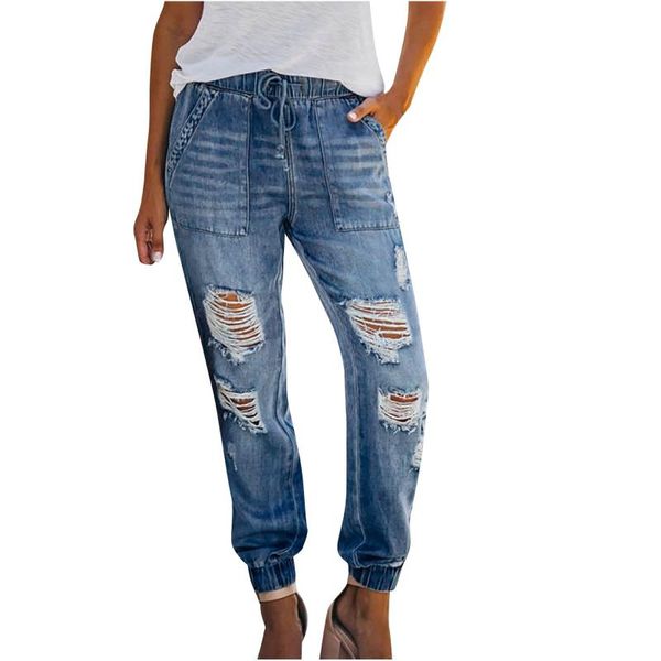 women's pants & capris jeans fashion women elastic waist hole pocket pencil daliy casual loose washed denim vintage streetwear #bl3, Black;white
women's pants & capris jeans fashion women elastic waist hole pocket pencil daliy casual loose washed denim vintage streetwear #bl3, Black;white