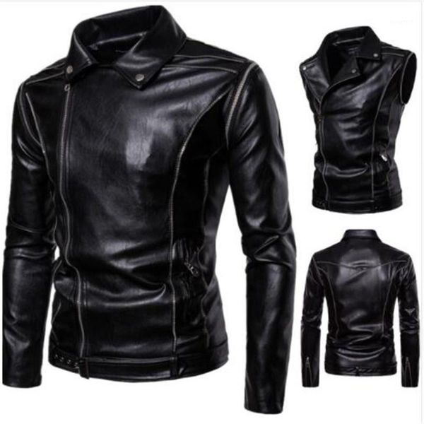 new vintage motorcycle jacket genuine leather turn-down collar classic punk biker moto jacket slim biking riding coat1, Black
new vintage motorcycle jacket genuine leather turn-down collar classic punk biker moto jacket slim biking riding coat1, Black