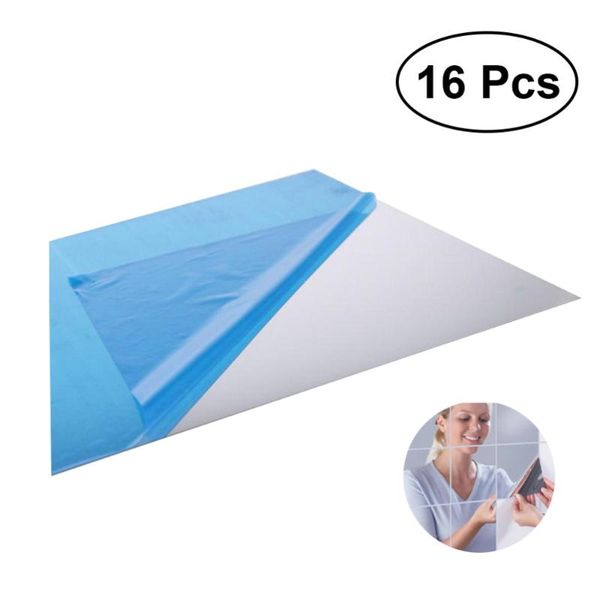16 pcs 15x15cm diy self-adhesive mirror wall sticker mirror square decal wall decoration 0.2mm (silver 
16 pcs 15x15cm diy self-adhesive mirror wall sticker mirror square decal wall decoration 0.2mm (silver