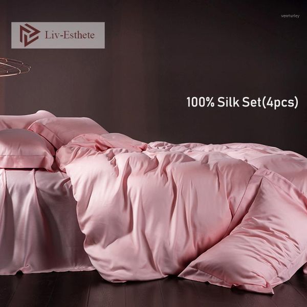 liv-esthete women 100% silk beauty pink bedding set silky healthy duvet cover flat sheet pillowcases king bed linen set1
liv-esthete women 100% silk beauty pink bedding set silky healthy duvet cover flat sheet pillowcases king bed linen set1