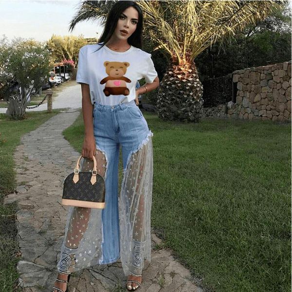 women's jeans women high waist denim washed button lace star printed partchwork see-through wide leg pants s-xl, Blue
women's jeans women high waist denim washed button lace star printed partchwork see-through wide leg pants s-xl, Blue