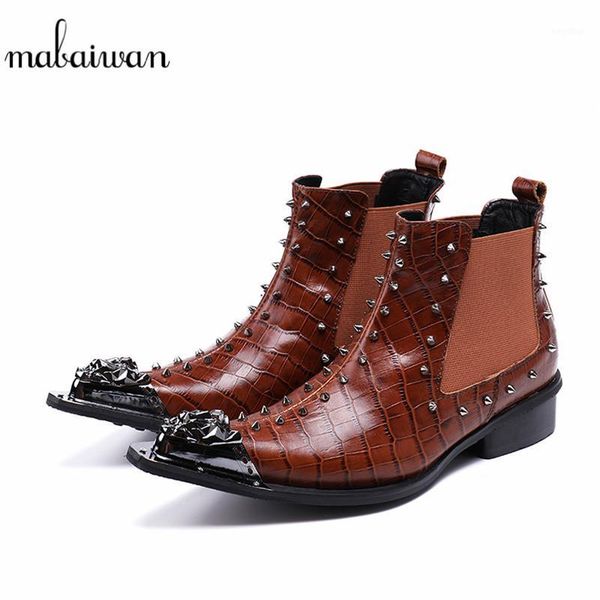 mabaiwan new men shoes genuine leather rivets winter ankle boots slipper autumn shoes men's elastic band cowboy boots1, Black
mabaiwan new men shoes genuine leather rivets winter ankle boots slipper autumn shoes men's elastic band cowboy boots1, Black