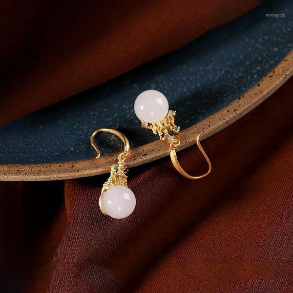 dangle & chandelier original s silver hetian white jade round bead earrings castle shape chinese retro charm craft women's brand jewelr
dangle & chandelier original s silver hetian white jade round bead earrings castle shape chinese retro charm craft women's brand jewelr