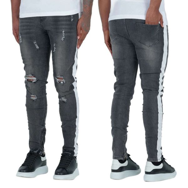 jx7005 deep gray men's jeans, Blue