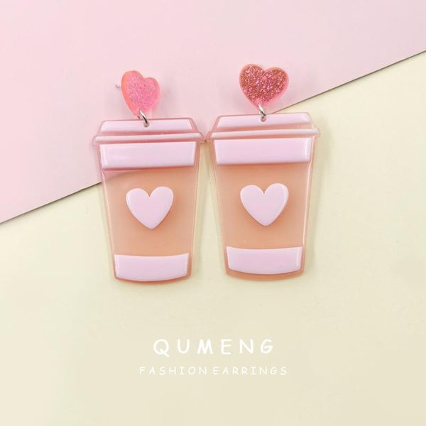 qumeng 2020 korea lovely sweet milk pendant pink coffee cup acrylic drop earrings for women party accessories gifts, Silver
qumeng 2020 korea lovely sweet milk pendant pink coffee cup acrylic drop earrings for women party accessories gifts, Silver