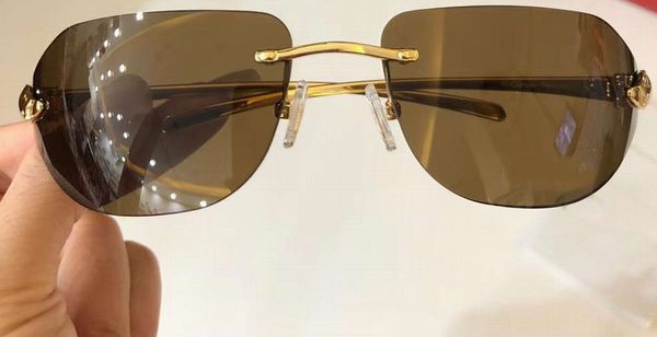 flat rimless sunglasses gold brown lenses shades occhiali da sole firmati sunglasses men with box, White;black
flat rimless sunglasses gold brown lenses shades occhiali da sole firmati sunglasses men with box, White;black