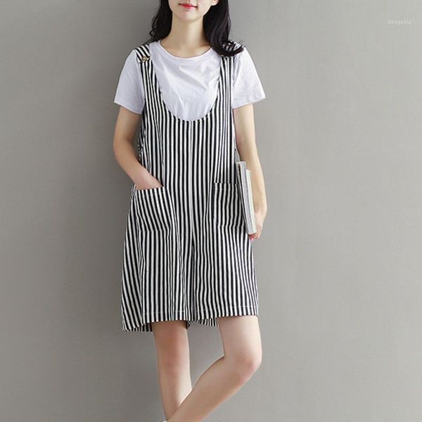 #1530 summer vertrical striped playsuit women loose casual vintage cotton line playsuits thin wide leg short overalls for women1, Black;white
#1530 summer vertrical striped playsuit women loose casual vintage cotton line playsuits thin wide leg short overalls for women1, Black;white
