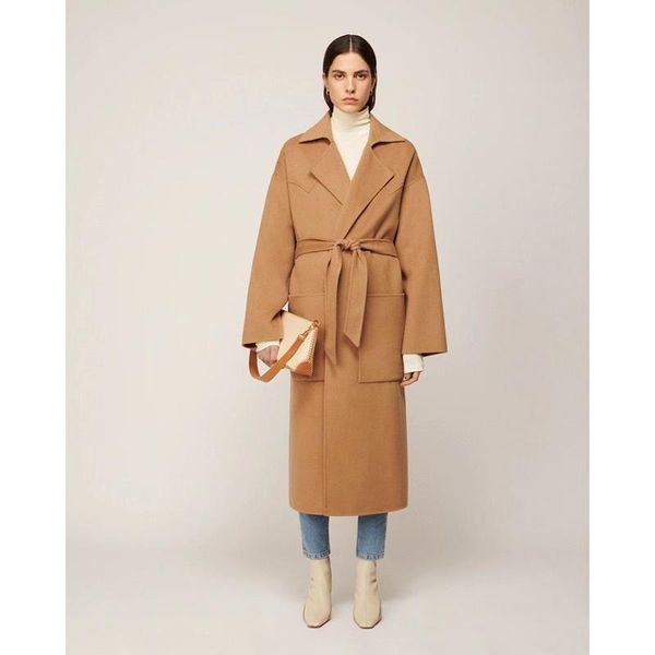 nanushka woolen woolen coat women's mid-length large lapel loose tie camel coat autumn and winter new, Black
nanushka woolen woolen coat women's mid-length large lapel loose tie camel coat autumn and winter new, Black