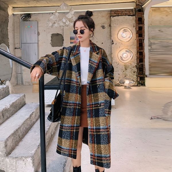 lanmrem vintage single-breasted wide-waisted contrast color plaid casual long turn-down collar new woolen coat for women lj201128, Black
lanmrem vintage single-breasted wide-waisted contrast color plaid casual long turn-down collar new woolen coat for women lj201128, Black