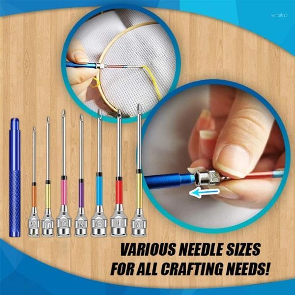 8pcs/set metal embroidery stitching punch needle handmade needlepoint kit sewing tool common interchangeable head embroidery pin1, Black
8pcs/set metal embroidery stitching punch needle handmade needlepoint kit sewing tool common interchangeable head embroidery pin1, Black