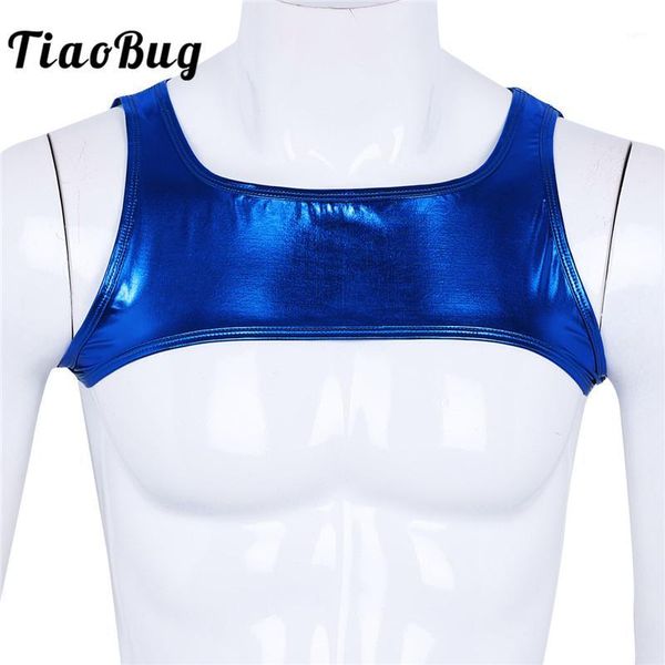 tiaobug fashion shiny metallic sleeveless shoulder chest straps harness muscle club party stage dance costume men crop 1, White;black
tiaobug fashion shiny metallic sleeveless shoulder chest straps harness muscle club party stage dance costume men crop 1, White;black