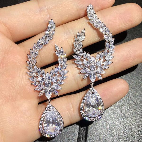 dangle & chandelier 2021 elegant copper base geometric brand design zirconia water drop earrings for women brincos ear accessories, Silver
dangle & chandelier 2021 elegant copper base geometric brand design zirconia water drop earrings for women brincos ear accessories, Silver