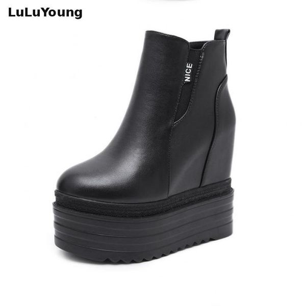 boots 13 cm high heel thick bottom sponge ankle women wedges platform short booties, Black
boots 13 cm high heel thick bottom sponge ankle women wedges platform short booties, Black