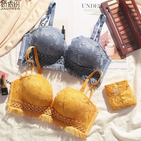 lingerie women seamless palm cup push up underwear tassel embroidery lace bra set yellow lucky girl gift intimates lj201211, Red;black
lingerie women seamless palm cup push up underwear tassel embroidery lace bra set yellow lucky girl gift intimates lj201211, Red;black