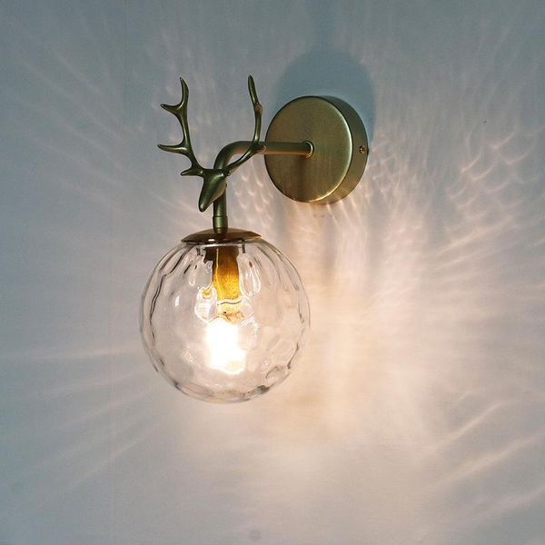 wall lamp creative glass balll for bedroom modern deer horm decor led light nordic black/gold fixtures lusters
wall lamp creative glass balll for bedroom modern deer horm decor led light nordic black/gold fixtures lusters